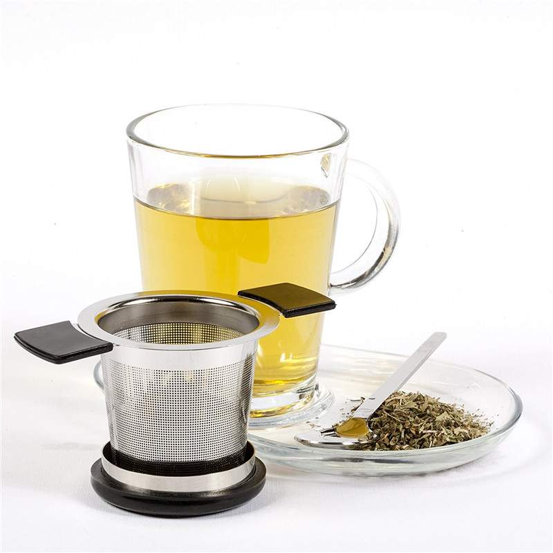 Infuseur à Thé En Inox BonVIVO Puri - Filtre à Thé Permanent Avec Couvercle Pour Feuilles En Vrac