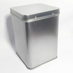 Boite à thé et tisane en métal argenté