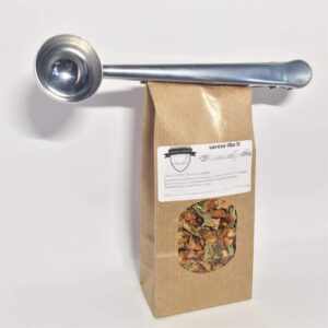 Cuillère doseuse à thé multifonction avec pince en inox