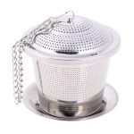 Boule à thé filtre en acier inoxydable avec soucoupe
