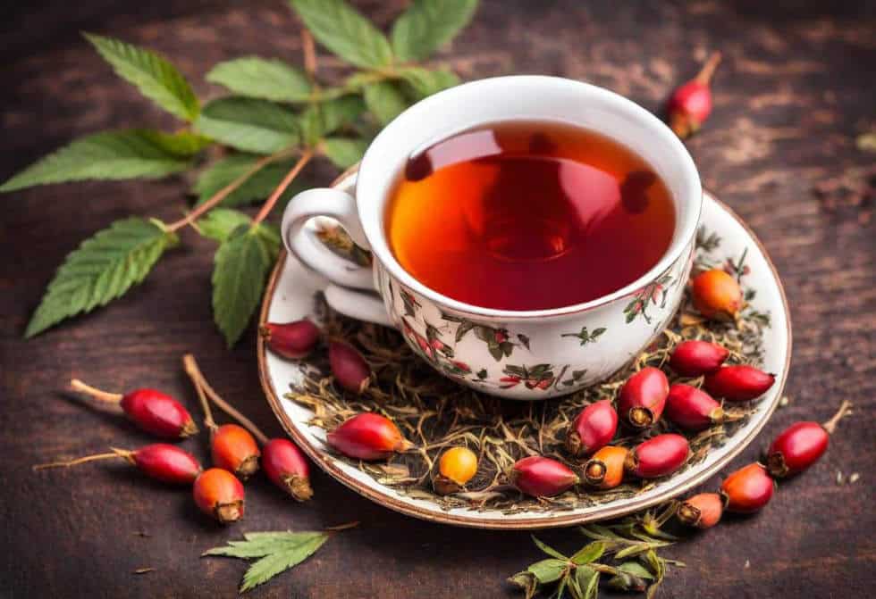 tasse de tisane cynorrhodon